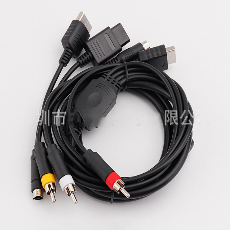 Multi In 1 Av S-Video Kabel Voor Game Console Sega Saturn Ss Dc PS1 PS2 Snes Sfc N64 ngc