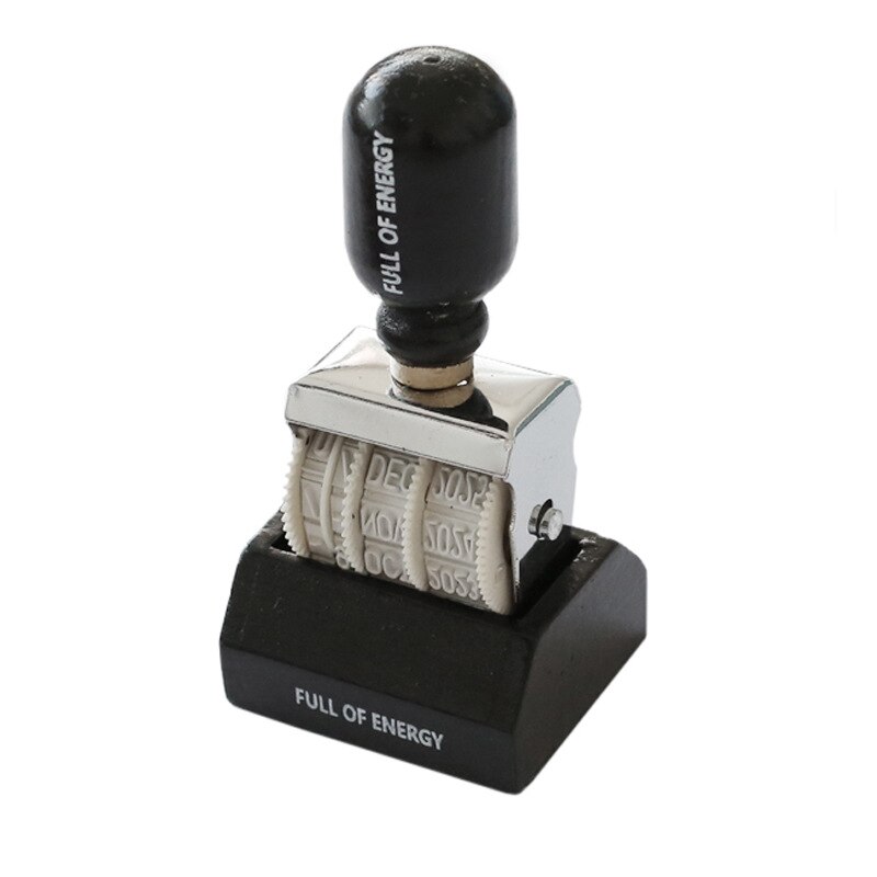 Sello de rodillo de madera Vintage, sellos de fecha para planificador, sellos de palabras rodantes para álbum de recortes, papelería estilo Retro, suministros de oficina
