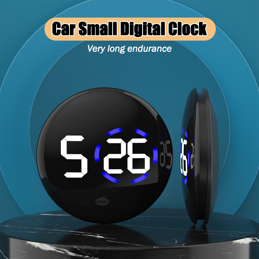 Mini reloj Digital adhesivo, reloj de cuarzo con pantalla táctil, adorno electrónico automotriz, accesorios de Interior de coche