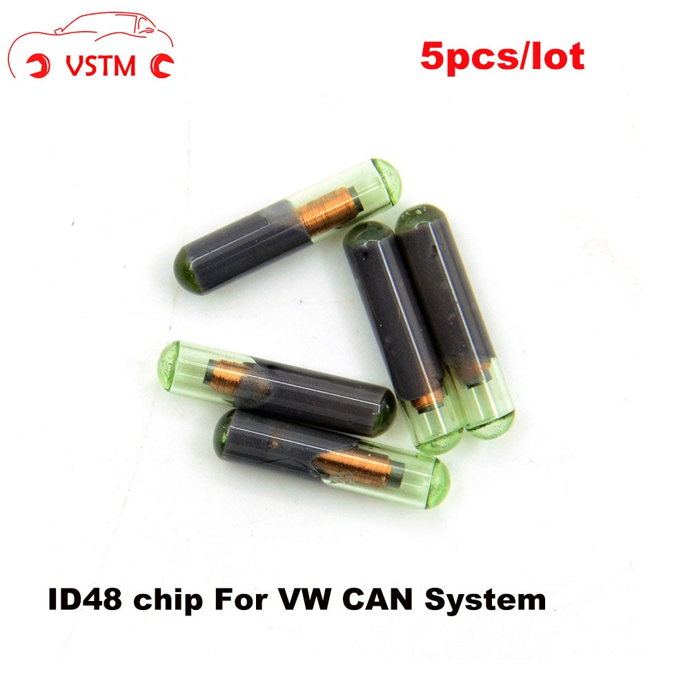 VSTM 5 stks/partij ID48 Glas voor V-W KAN Systeem ID 48 Transponder Chip Auto Key