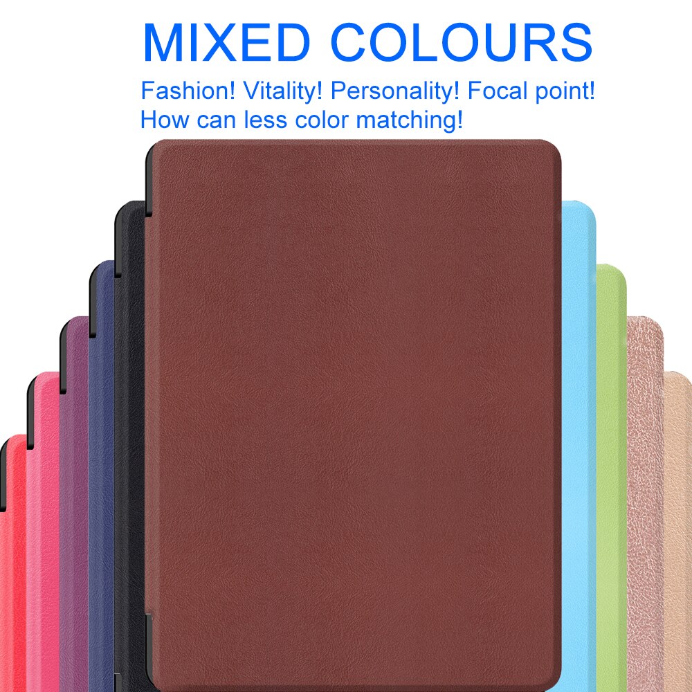 Smart etui til kobo aura  h2o edition 2, 6.8 tommer vandtæt ereader magnetisk cover, slim læder funda capa