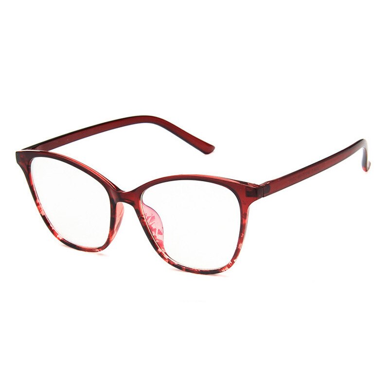 Elbru Cat Eye Glasses Frame Women Retro Flat Glasses Classic Big Frame Glasses Frame Transparent Frame Optical Glasses: A7