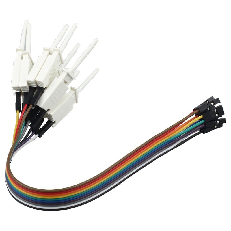 10 pin DuPont head test hook flat test hook clip test hook logic analyzer hook White