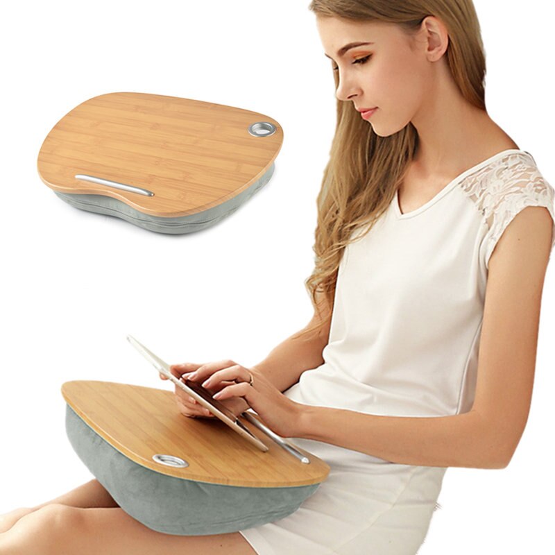 Laptop Table Multifunction Knee Lap Desk for 14 inch Computer Phone Flip Portable Outdoor Headrest Home Office Nap Pillow