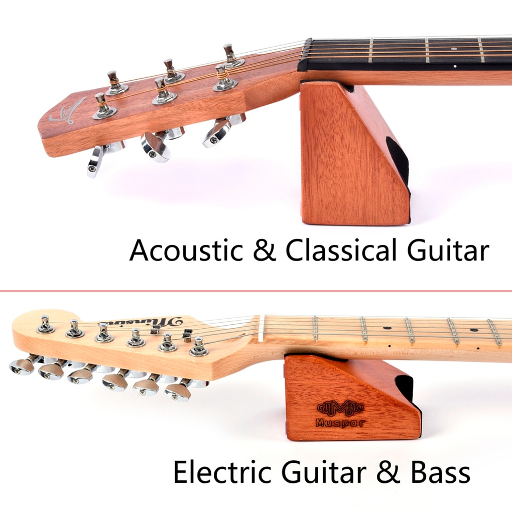 Guitar nakkestøtte støtte pude elektrisk akustisk guitar træ nakke støtte opsætningsværktøj display stativ