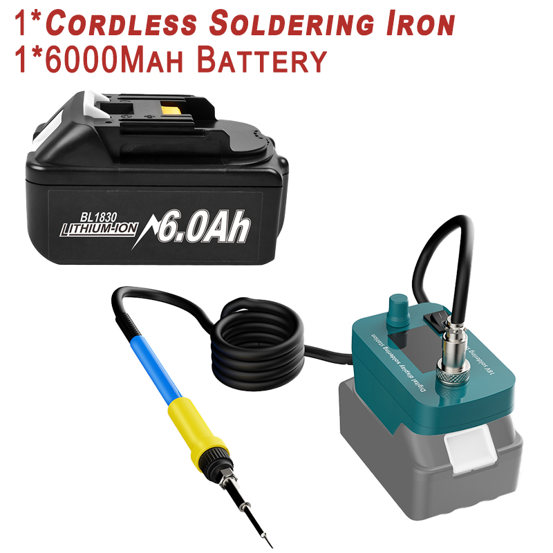 60W Akku-Lötkolben Werkzeug für Makita BL1830 18V Batterie BL1840 BL1850 BL1860 Batterie für DIY Reparatur: Himmel Blau
