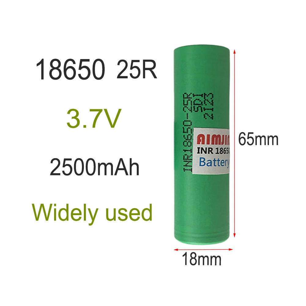 Akumulator 18650 25R 3,7 V 2500 mAh z ładowarką USB, odpowiedni do naszych zabawek 18650, narzędzi, baterii do latarek itp.