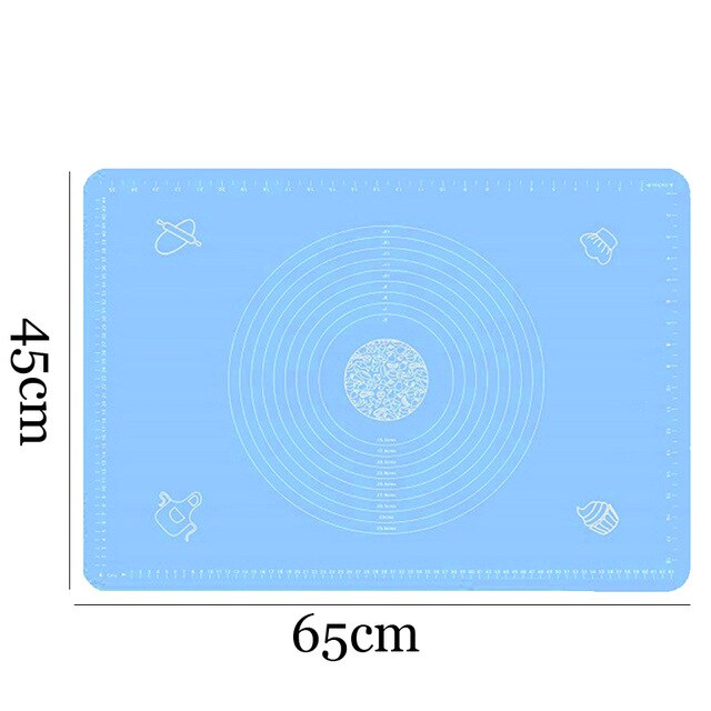 Siliconen bakmat verdikkingsmiddel bloem rolmat kneeddeegmat bakdeeg rolmat bakvormen: Blauw -45 x 65cm