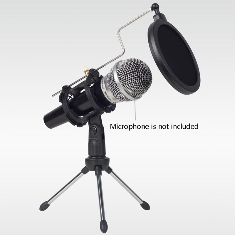 Mini Desktop Microfoon Statief Met Shock Mount Microfoon Houder Pop Filter Voor Studio Opname Broadcasting Zingen Vergadering