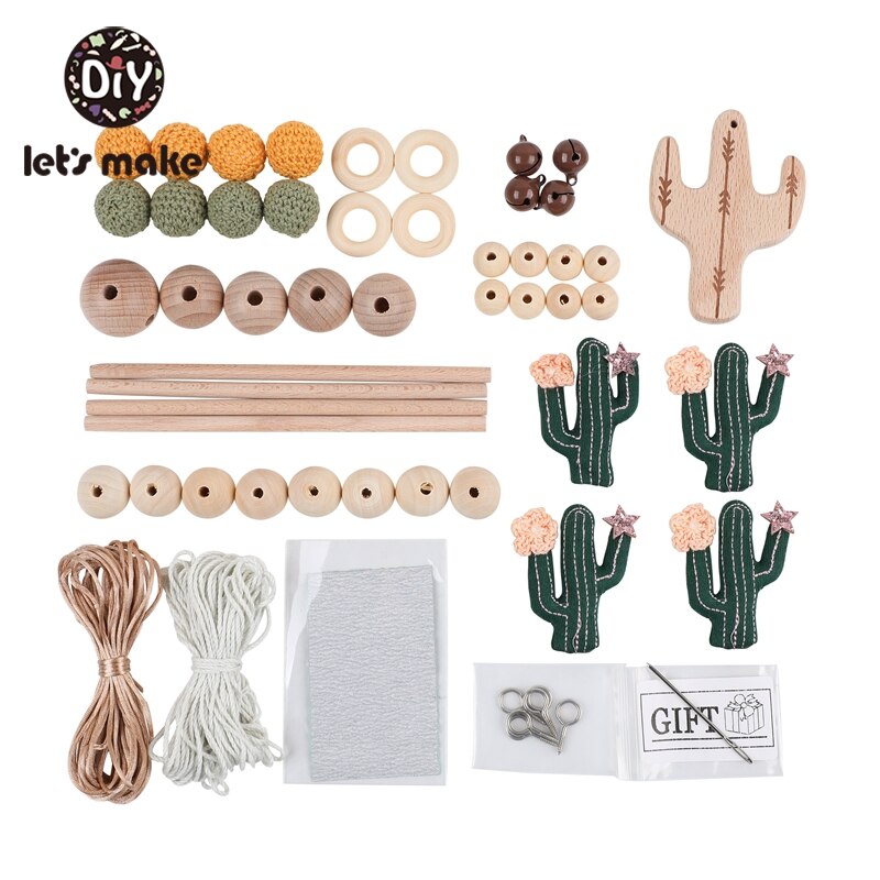 Lassen'S Machen 1einstellen Holz Ring Tuch Cantus Buche Holz Häkeln Perlen Baby Krippe Handy, Mobiltelefon Bettwäsche Rassel BeißRing Spielzeug Holz beißRing