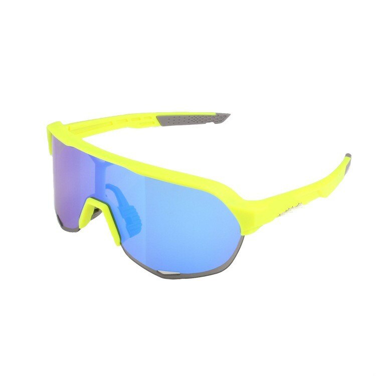 100 S2 Sagan Radfahren Brillen Radfahren Sonnenbrille Bicicleta Gafas Ciclismo Radfahren Gläser Radfahren Sonnenbrille 3 objektiv Polarisierten: YellowFrame bluelen