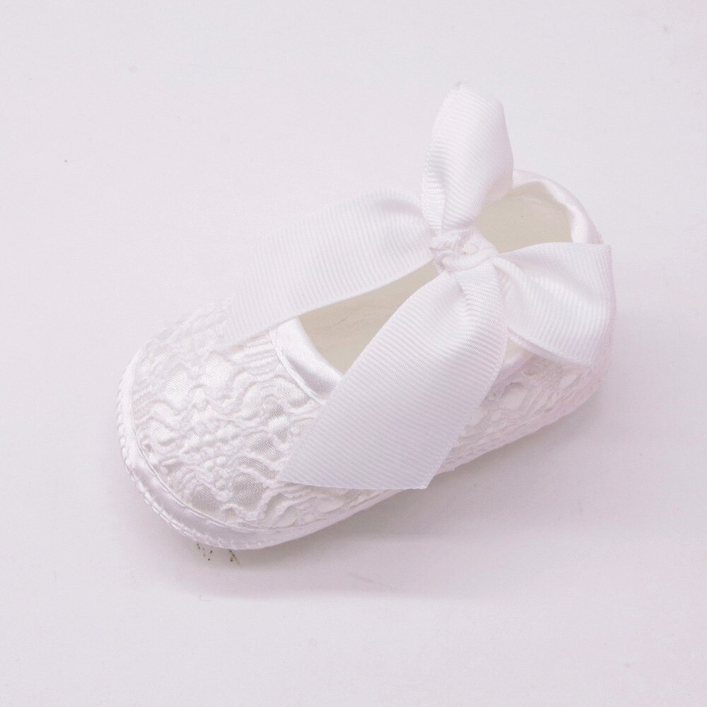 Newborn Baby Girls Soft Shoes Soft Soled Non-slip Bowknot Footwear Crib Shoes Print Breathable Comfort Cotton Children Shoes