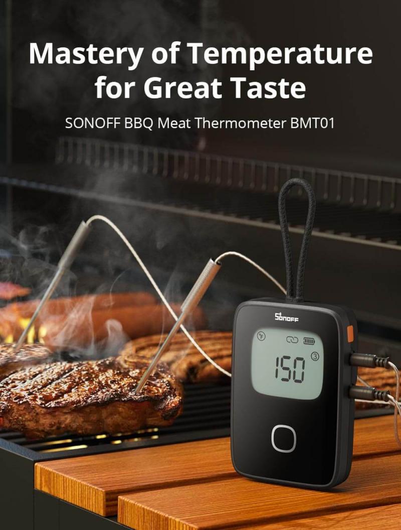 Sonoff Ewelink BMT01 Il termometro per carne per barbecue trasmette dati di temperatura al promemoria timer del telefono cellulare in tempo reale