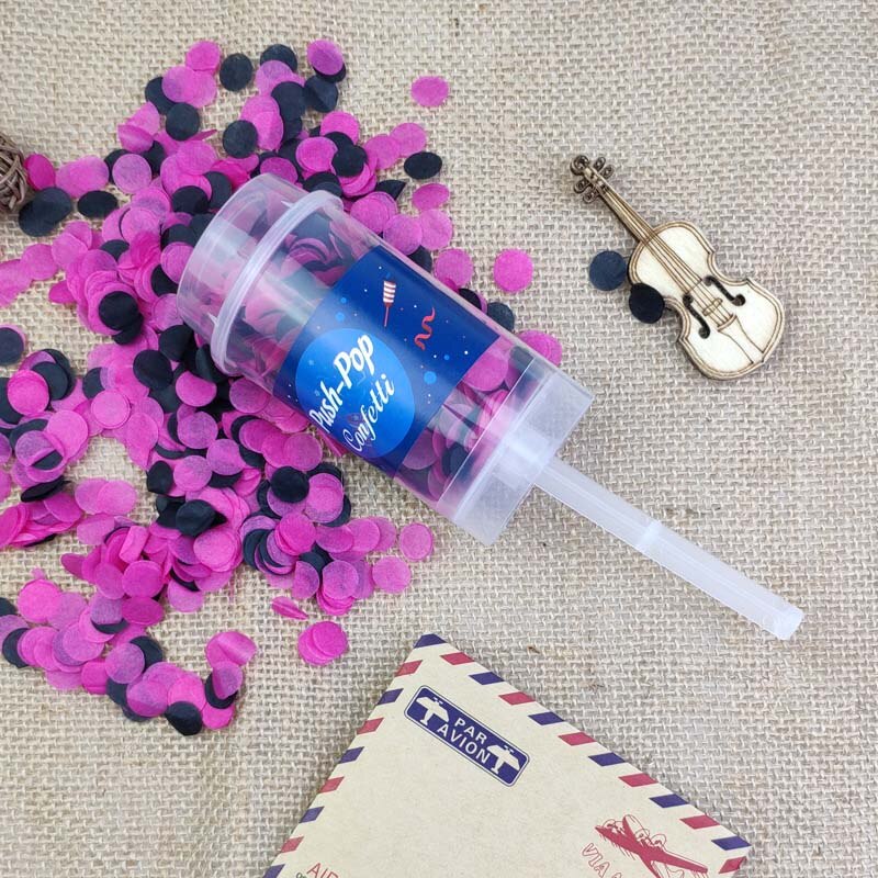 10pcs/set Push Pop Confetti Poppers for Wedding Happy Birthday Boy Blue Pink Paper Mermaid Confetti Party Decoration: T06