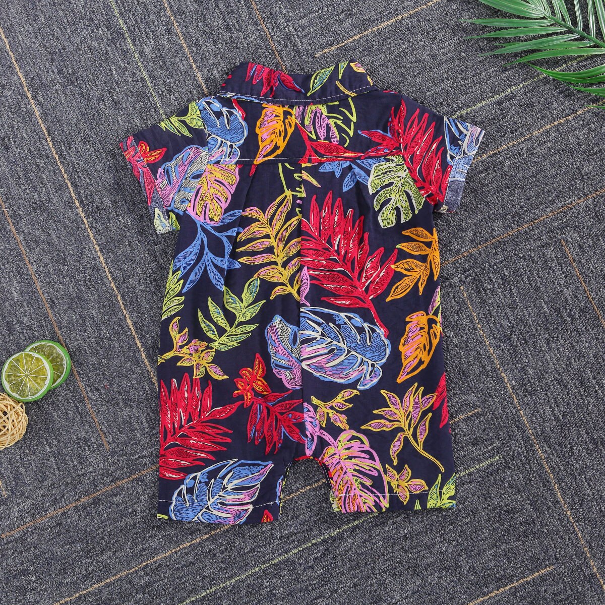 Een Stuk Kleding Baby Baby Boy Korte Mouw Romper Jumpsuit Bloemen Een Stuk Bodysuit Shirt Hawaiian Outfits