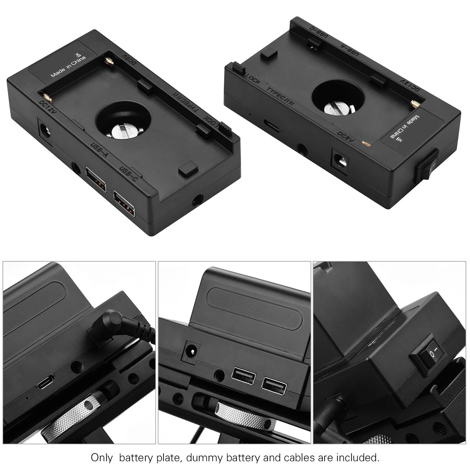 NP-F970 F750 baterii stojak na talerze adapter z podwójny interfejs USB + FW50 imitacja baterii łącznik robić Sony A7/A7R/A7S