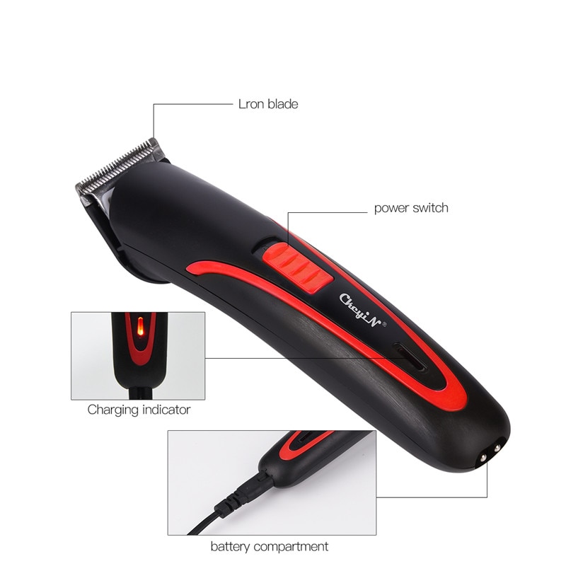 Barbeiro profissional máquina de cortar cabelo elétrico recarregável t-outliner acabamento máquina de corte aparador barba barbeador sem fio com fio