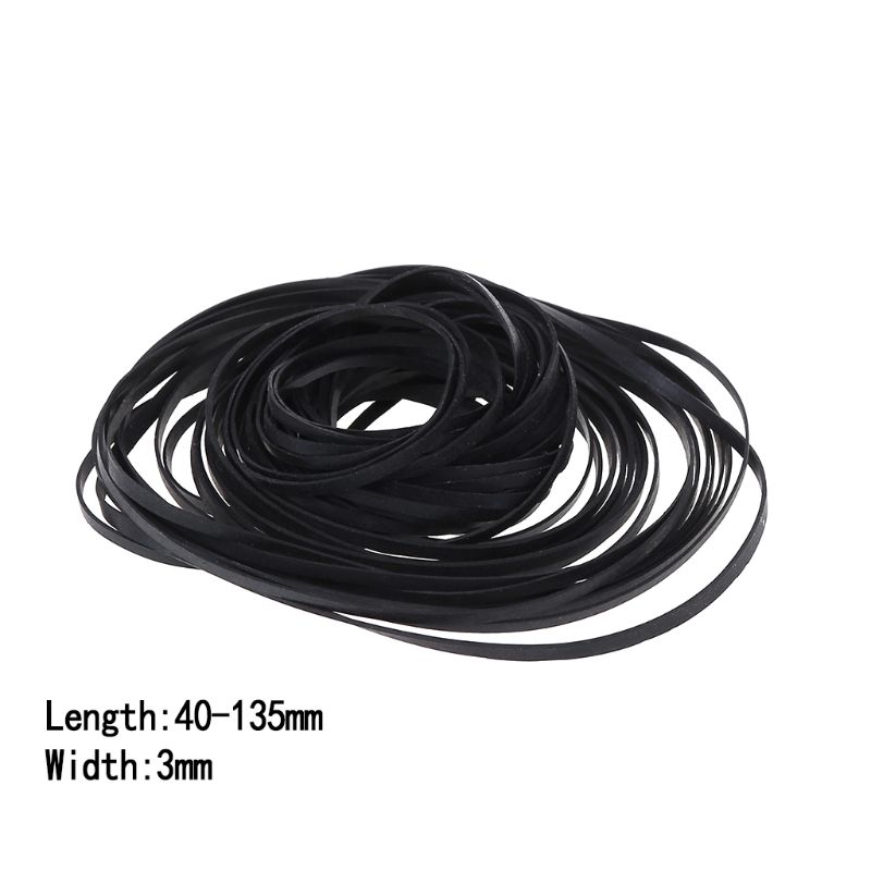 50 Pack Replacement Turntable Belt Rubber Flat Drive Belt for Record Player Walkman DVD CD-ROM Repeater 3mm Wide Belt