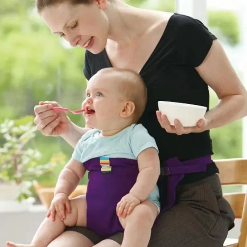 Sedia da pranzo portatile per bambini Cintura fissa Lavabile Cintura di sicurezza alta per bambini All'esterno Copertura da pranzo per alimentazione infantile Sedile con cintura di sicurezza