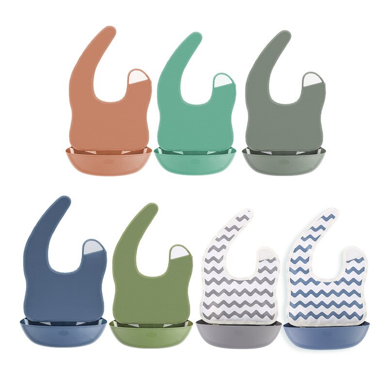 Ergonomie Waterdicht Wasbaar Baby Eten Bib Stereo Ultralichte Maaltijd Pocket Baby Kind Grote Speeksel Pocket