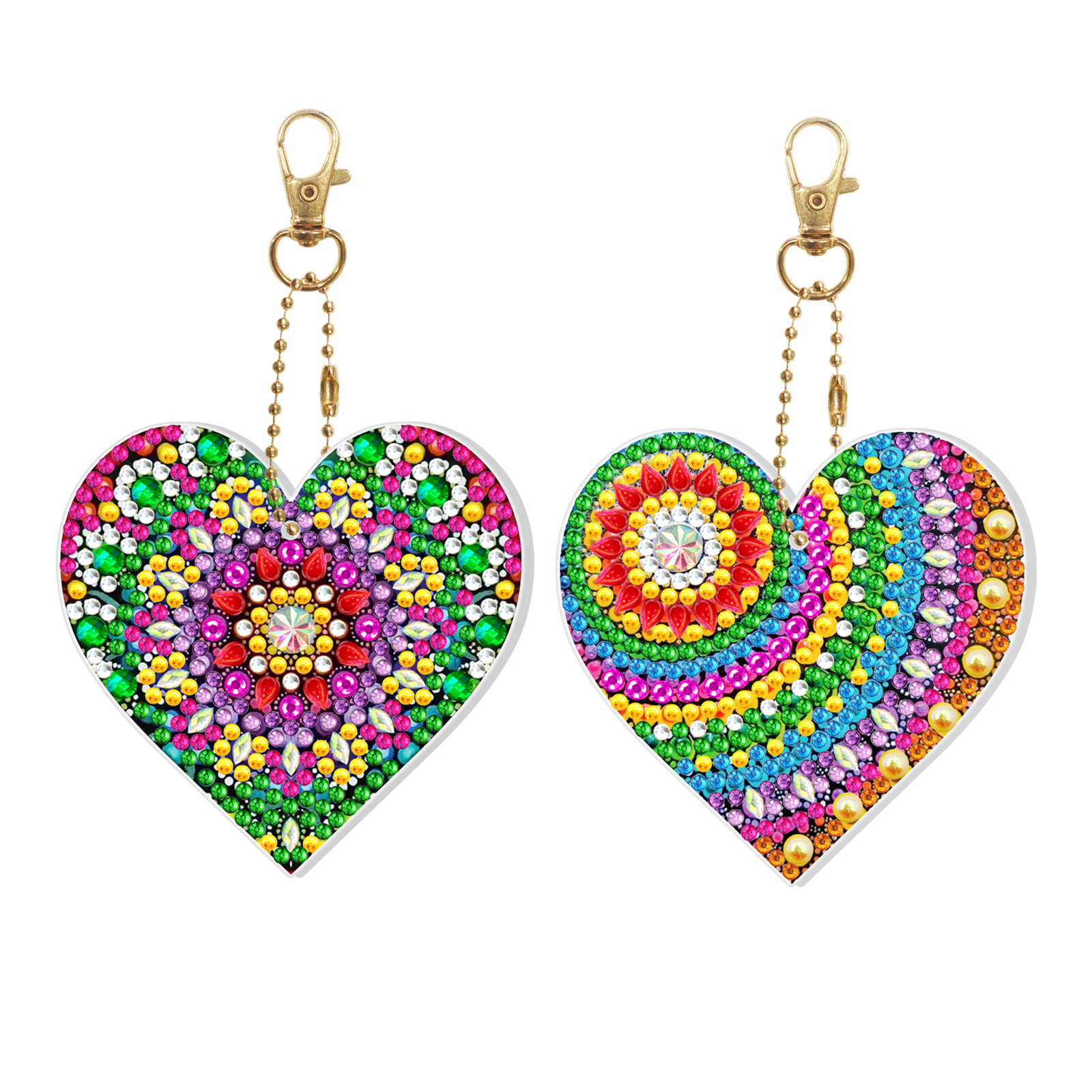 2 Pieces Of 5D Diamond Painting DIY Keychain Double Sided Full Diamond Butterfly Cake Luminous Pendant Bag Accessories Toys: DYSK15