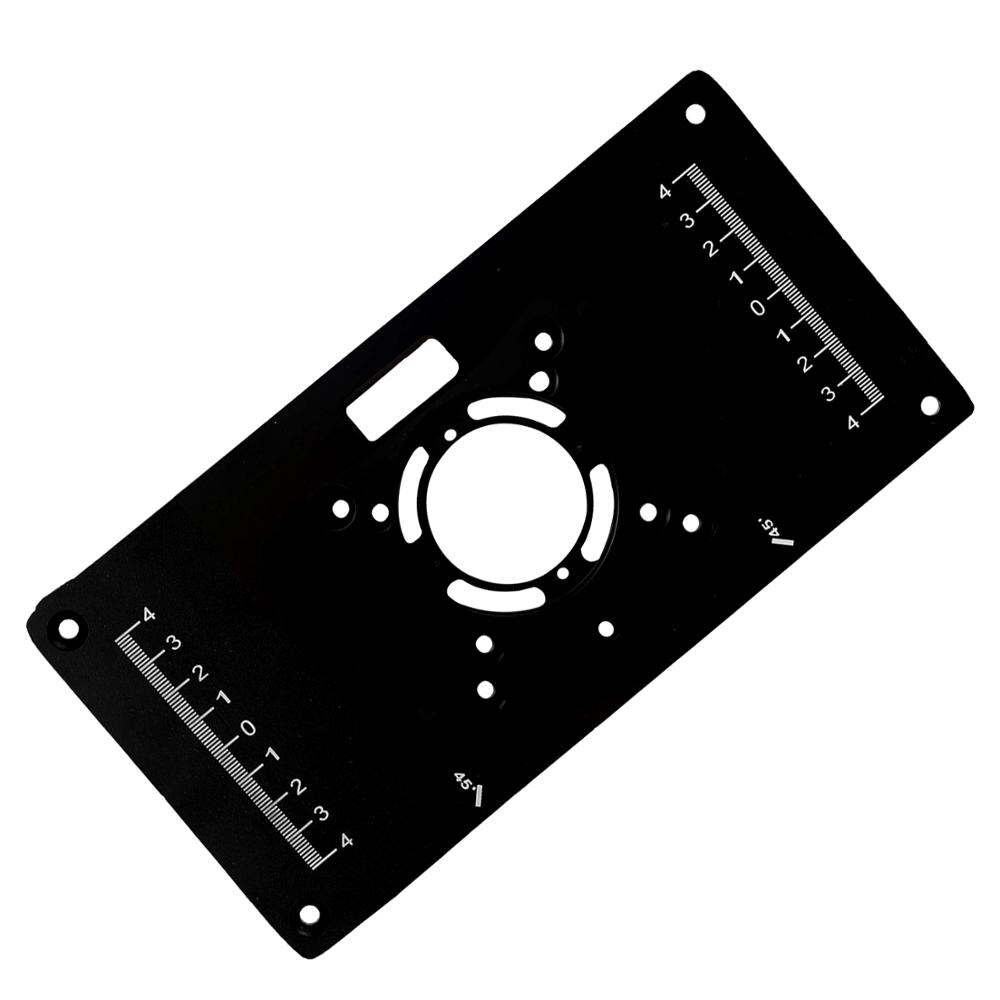 Router Table Insert Plate Woodworking Benches Aluminium Wood Router Trimmer Models Engraving Machine W/ 4 Rings Tools Router Jig