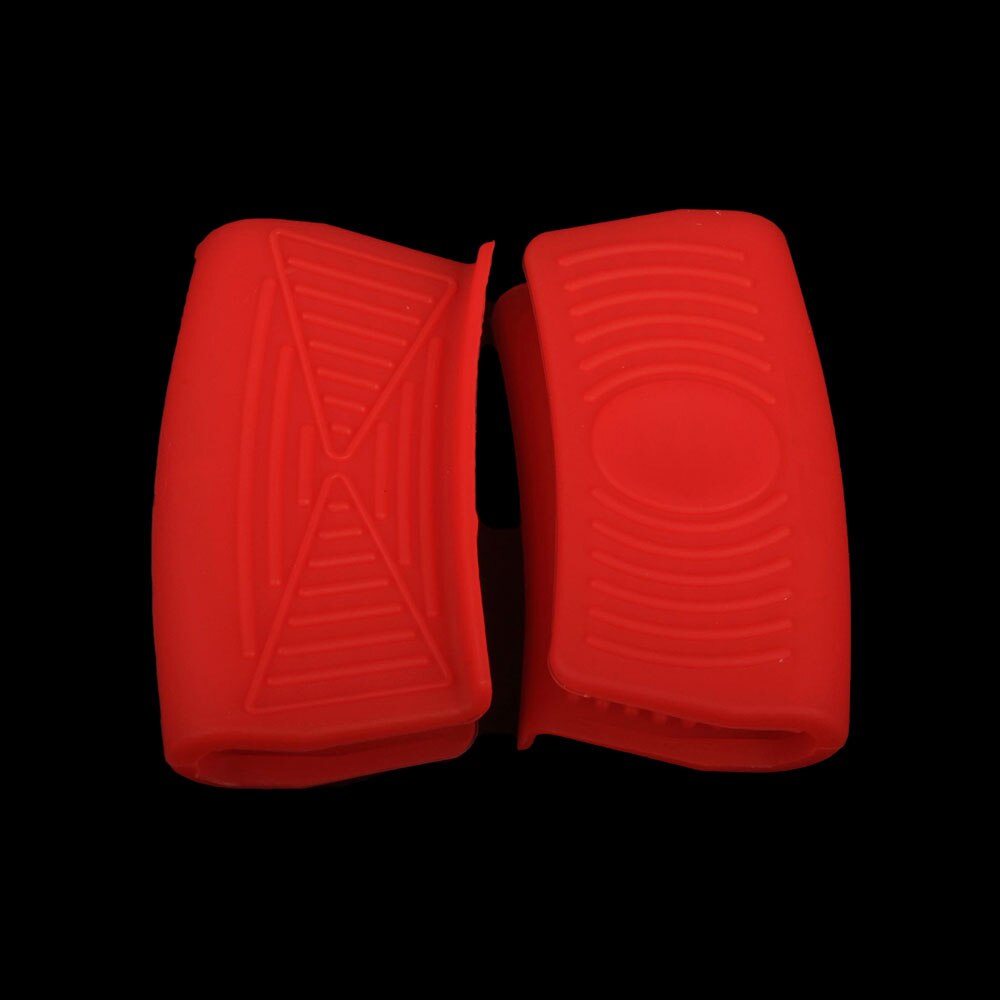 Silicone world Grip Silicone Pot Holder Sleeve Insulation Non Slip Pot Glove Anti-Scalding Pan Handle Cover Grip Kitchen Tools: Red