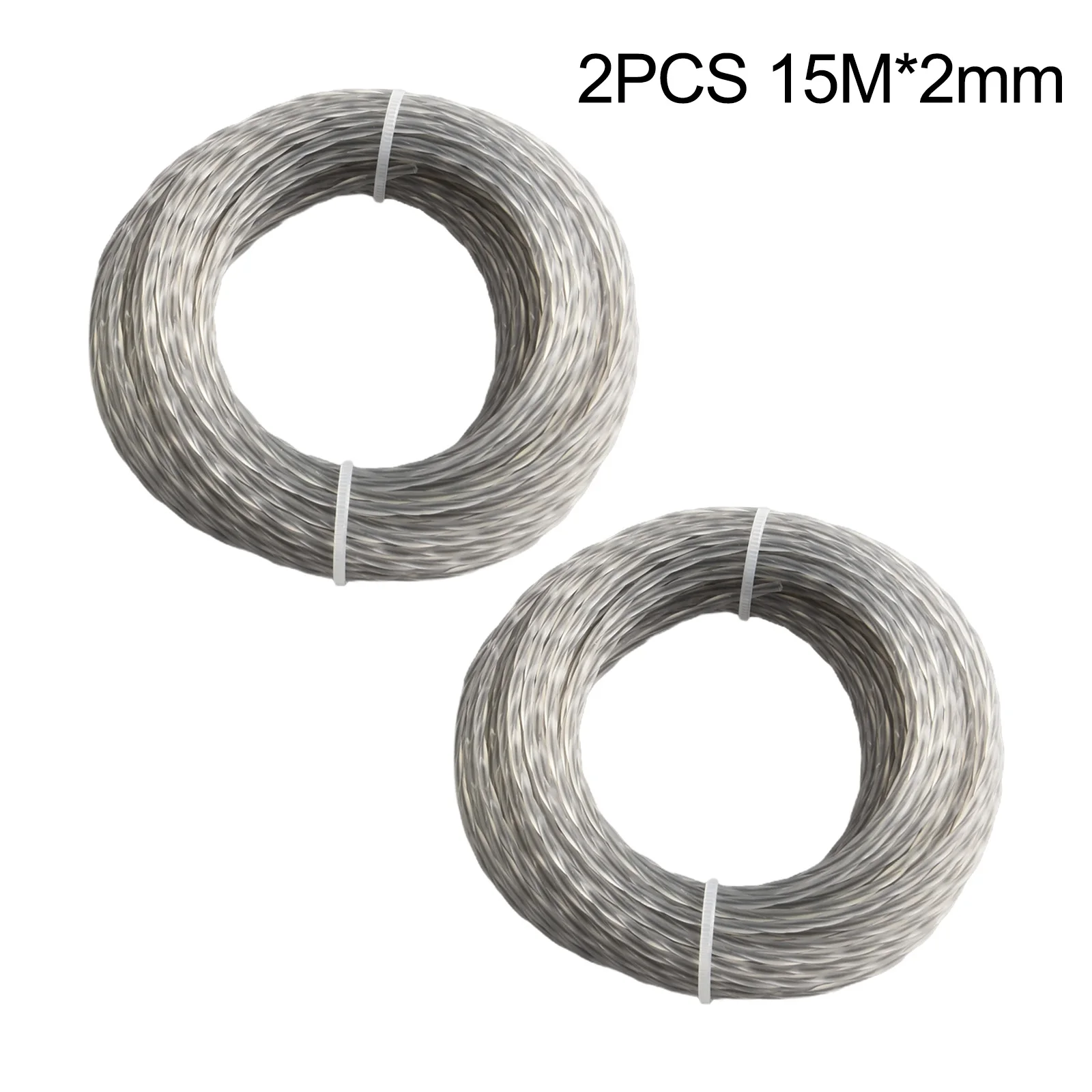 2 ruller 15m 2.0/3.0mm trimmer stålnylonreb snor strimmer buskrydder lang rund rulle græsudskiftning plæneklippertilbehør