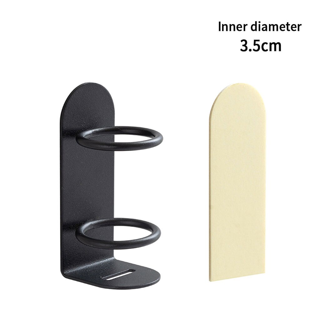 Electric Toothbrush Holder Wall Bathroom Organizer Tooth Brush Holder Toothbrush Cup Stand Case Rack Shaver Iron Shelf Storage: Black