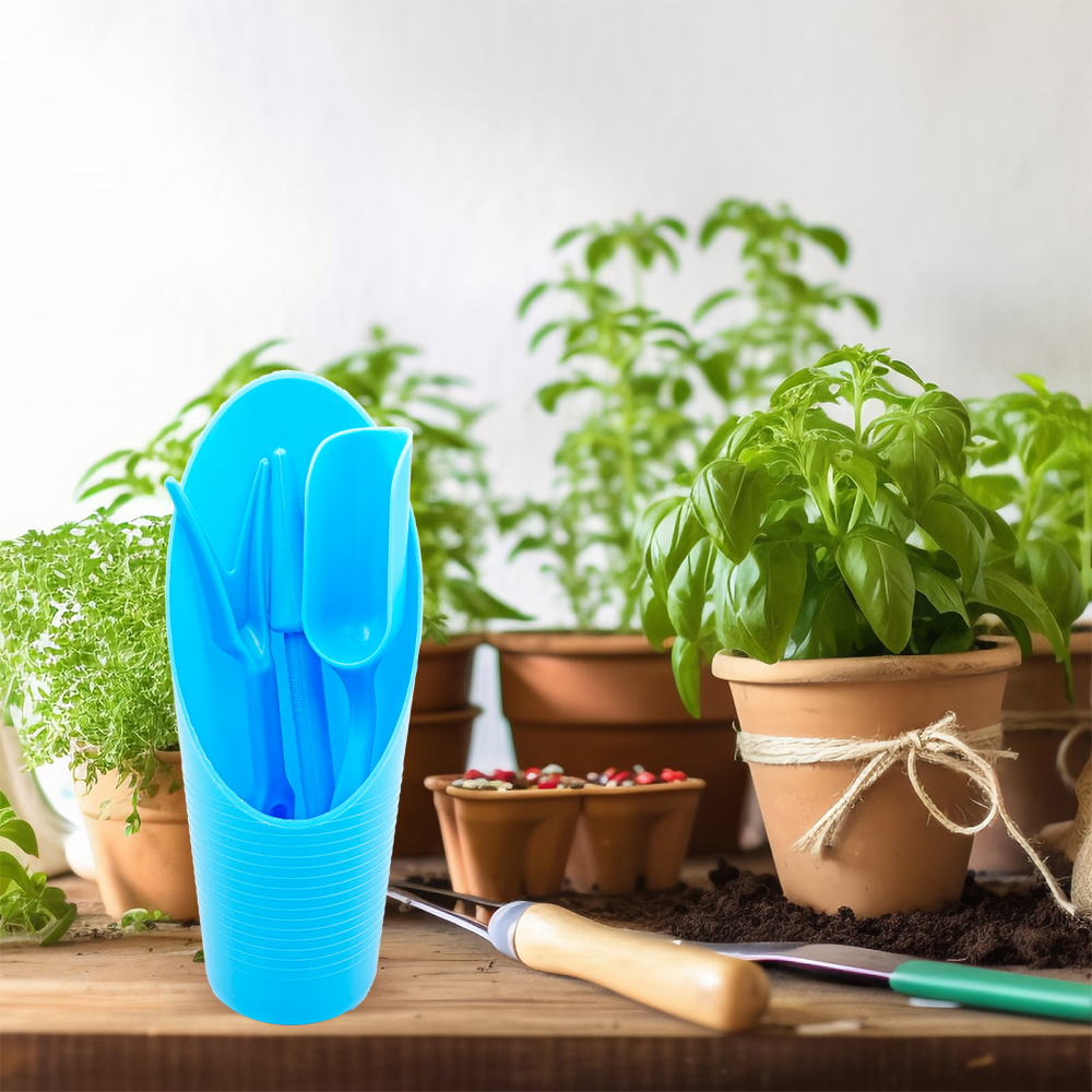 4 unids/set, pala de cubo duradera de plástico, cilindro de cultivo en maceta, pala de suelo para plantas de carne, herramientas de jardín, Mini herramienta de plantación de jardín