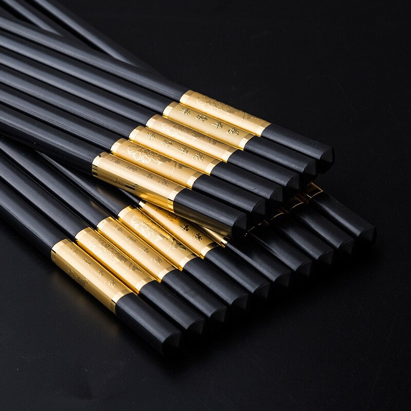 25.3 cm Eetstokjes Chinese Alloy Black Sushi Hashi Chop Sticks Servies