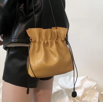 Bolso de hombro pequeño clásico con cordón para mujer, Mini bolsos cruzados de cuero Pu de de ocio informal a la para mujer