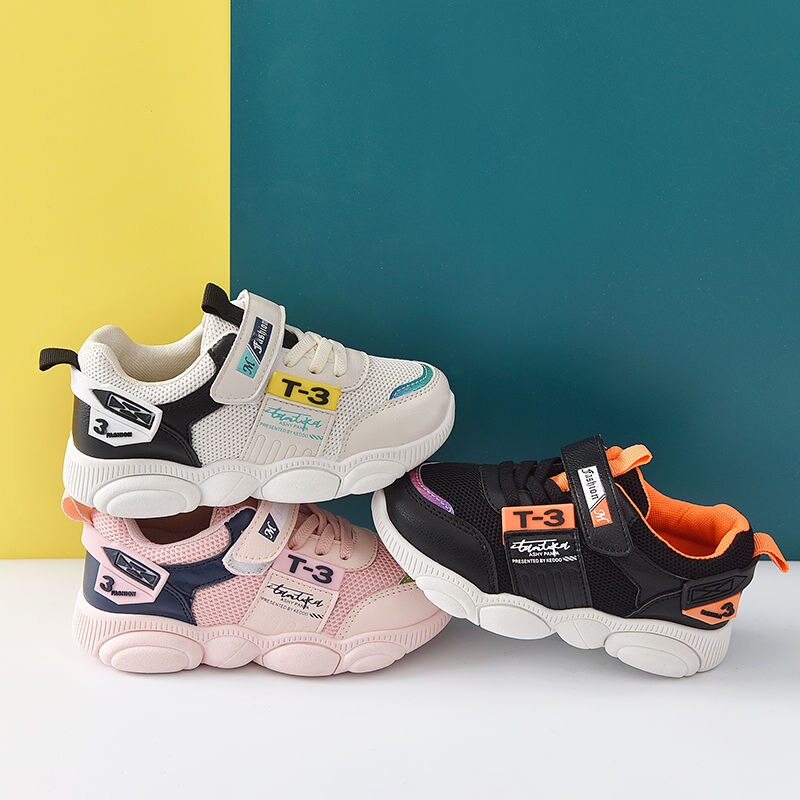 Sportssko til piger forår efterår netstof åndbar drenge sneakers børn store pigesko str. 26-31 sp076