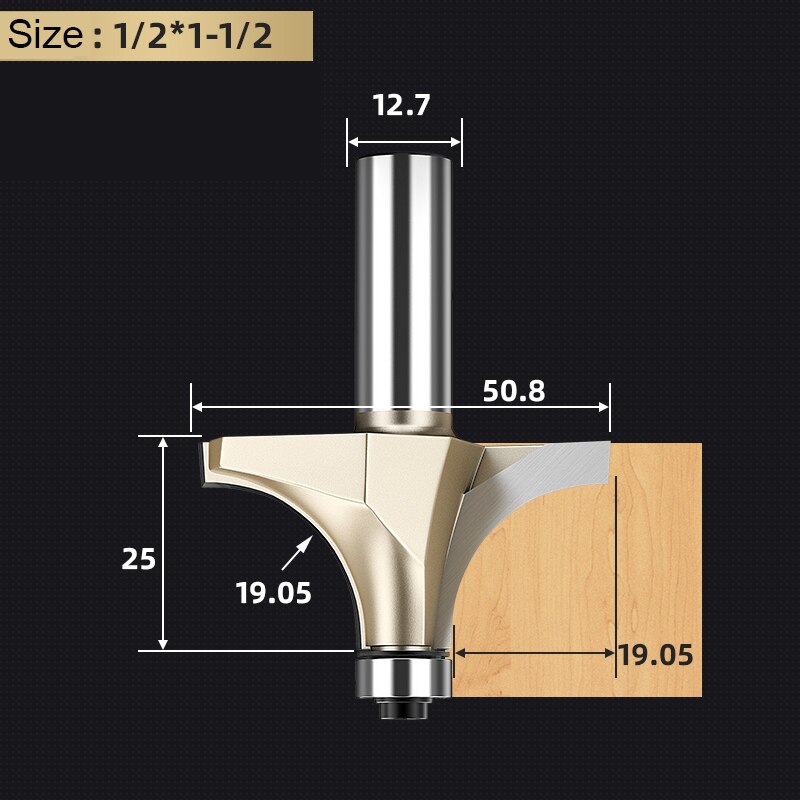 Carbide Corner Round Over Router Bit with Bearing for Wood Tungsten Carbide Milling Cutter CNC End Mill Woodworking Tool Cutters