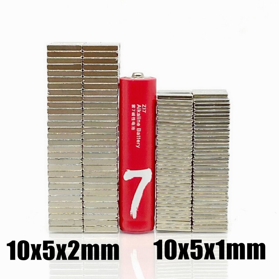 Imán Rectangular de 10x5x1, 10x5x2, bloque N35, permanente, superpotente, 10x5x1, 10x1, 10x5x5x2, 20/50/100/200 Uds.