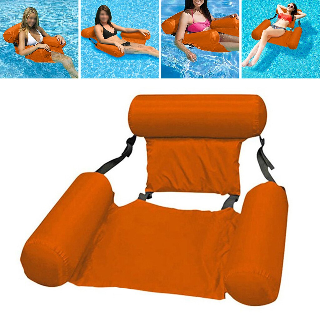 Hamaca flotante inflable para natación, asiento de espuma de agua flotante para piscinas, sofá, cama de agua, silla de salón: Orange