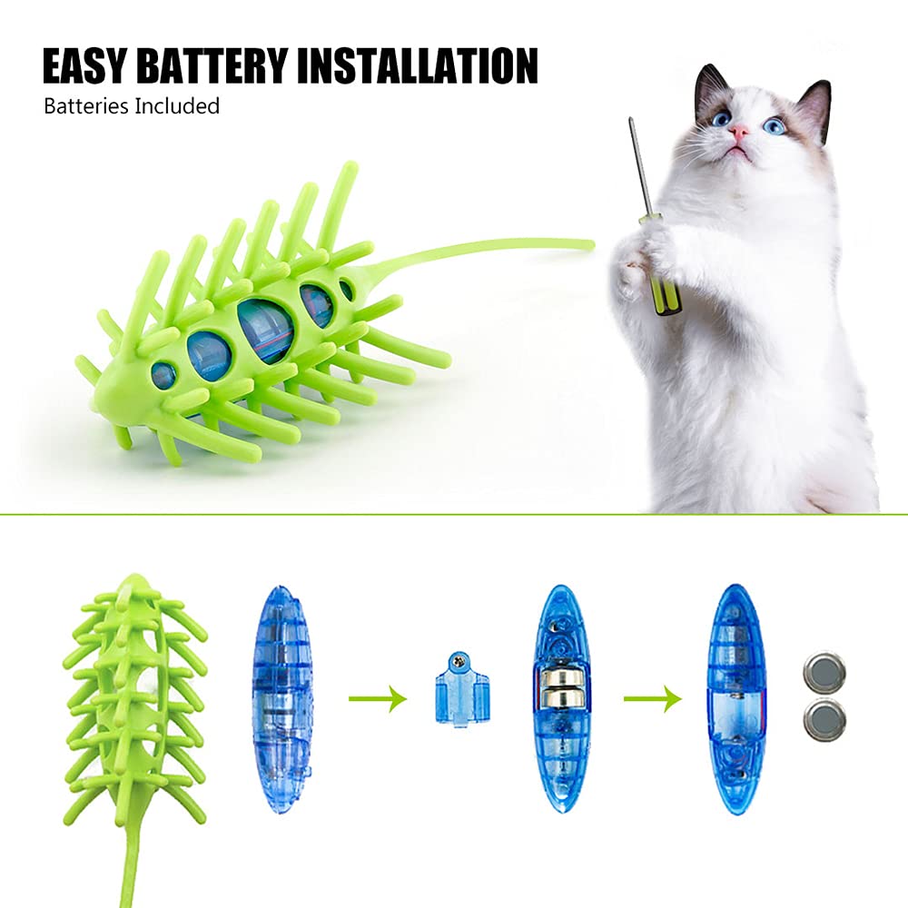 Ratón electrónico para gatos, juguete interactivo automático, 360 °, material de alimentaria
