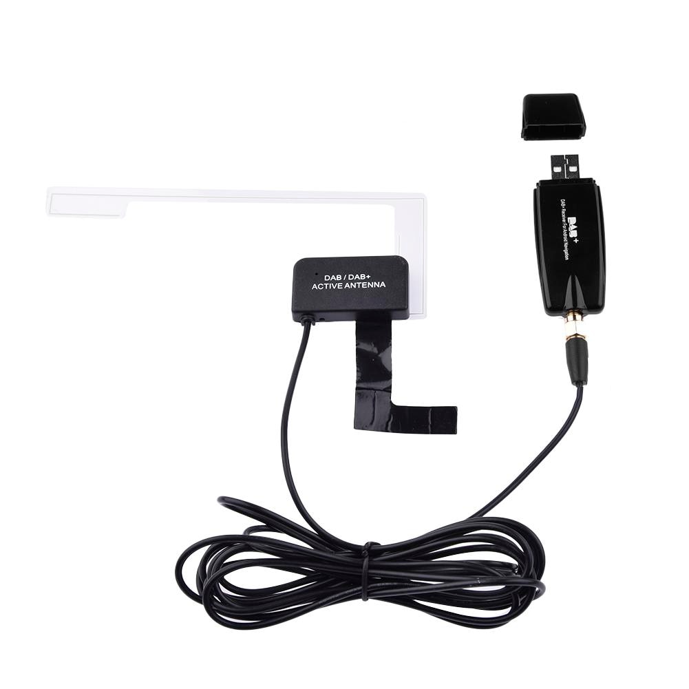 Bil dab antenne med usb adapter mottaker til android 4.4 5.1 6.0 7.1 8.0 bil spiller gjeldende til europa australia dab adapter