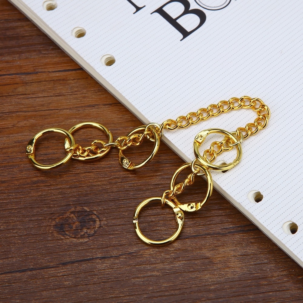 retro Metall verlieren Blatt Buch Bindemittel Klapp Ringe Für Album Scrapbooking Clips DIY Foto Aktivität Klingeln Kette Bindung Schreibwaren