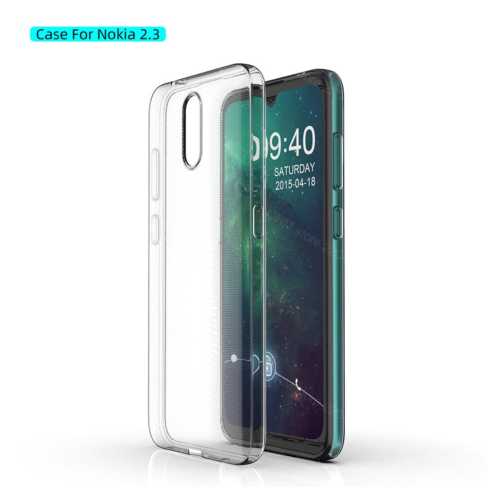 per Il caso di Nokia 2.3 TPU silicone Trasparente Montato Molle Del Respingente per il Caso di Nokia 2.3 Trasparente Della Copertura Posteriore