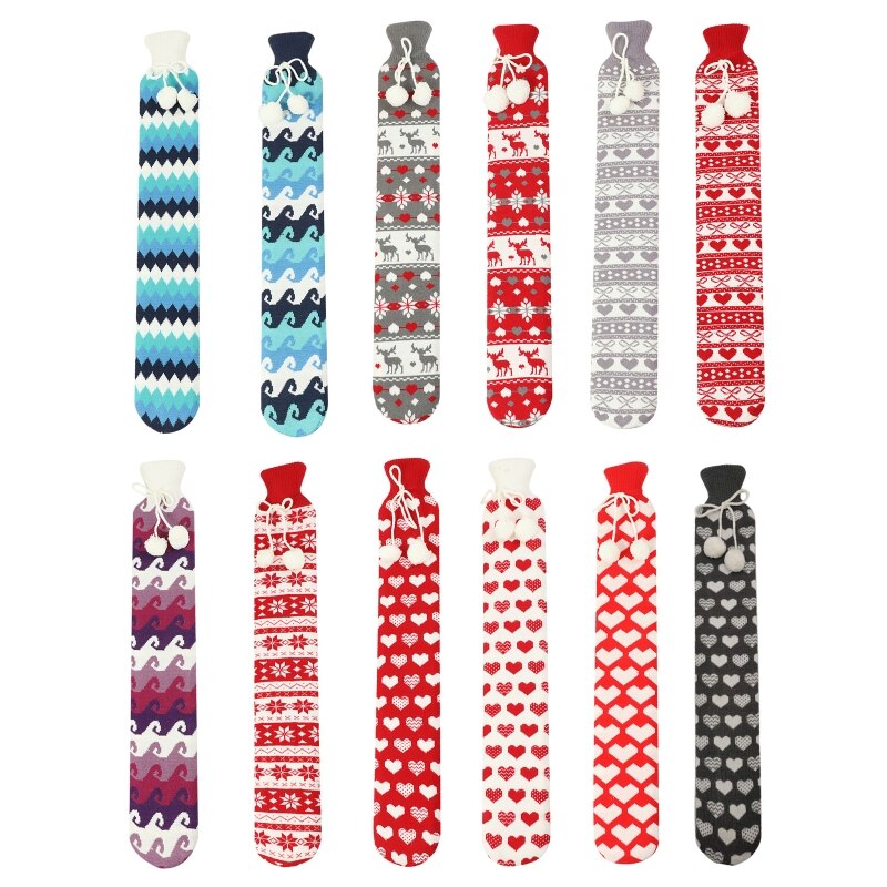 QX2E 2000Ml Pluche Gebreide Cover Waterfles Lange Strip Vorm -Water Zak