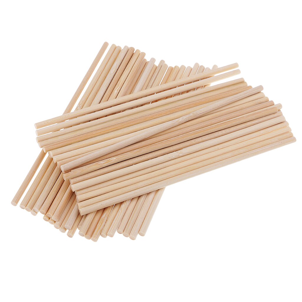 Rund blank oavslutad bambu trä trä lolly klubba stick dowel rod pole för woodcraft hobbyer diy hantverk