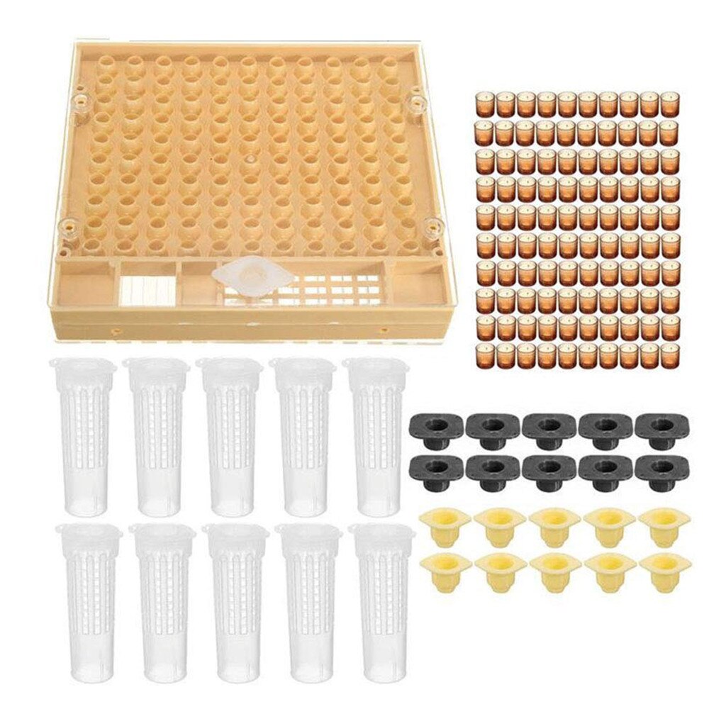 1 Set Imker Gereedschap Bijen Koning Koningin Opfok Cupkit Systeem Bee Bijenteelt Catcher Box Mobiele Nicot Cups GreatTool Complete Kit #5