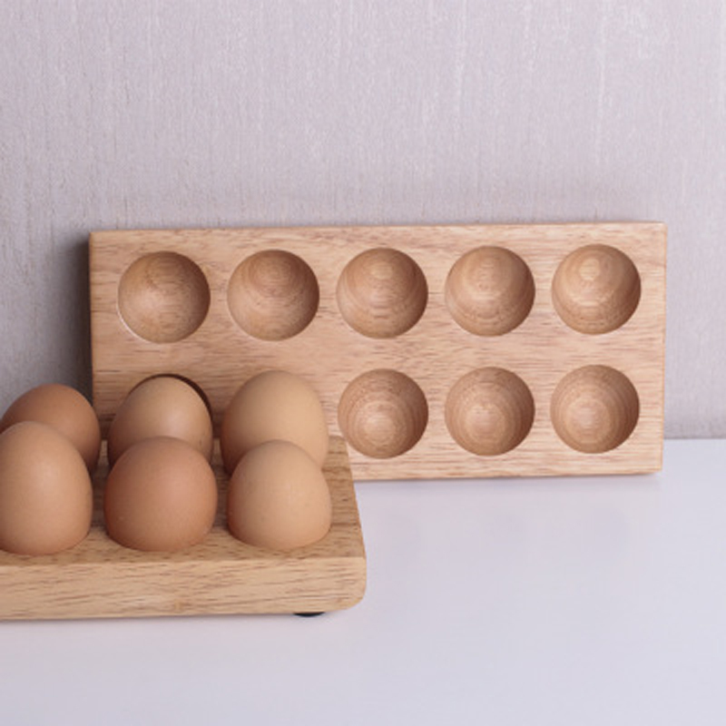 Caja de almacenamiento de huevos de madera de estilo Simple, bandeja de huevos de cocina para el hogar, organizador para el hogar, soporte para huevos, herramienta de cocina, accesorios de decoración