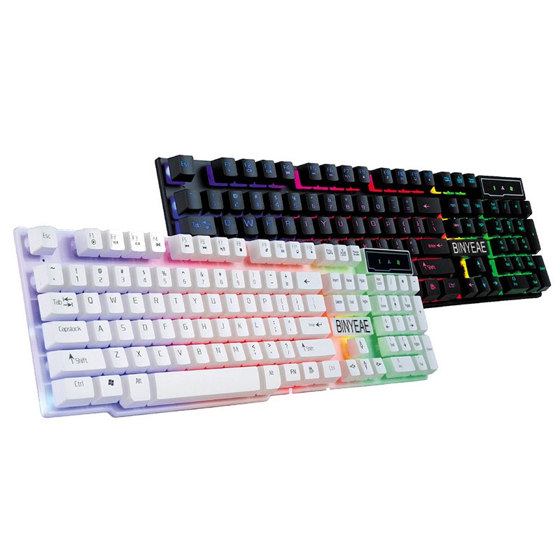 English Backlight Gaming Keyboard Wired Teclado Gamer Floating LED Backlit USB Similar Mechanical Feel