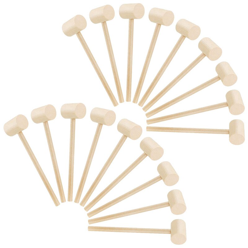 18 Pieces Wooden Crab Lobster Mallets Seafood Shellfish Crab Mallet Solid Natural Hardwood Crab Hammer for Cracking: Default Title