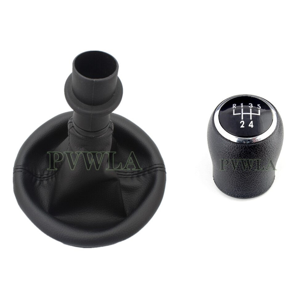 5/6 Speed Gear Stick Shift Knob Leather Boot For VW Transporter Multivan Caravelle T5 2003 2004 2005 2006 2007: 5 speed black