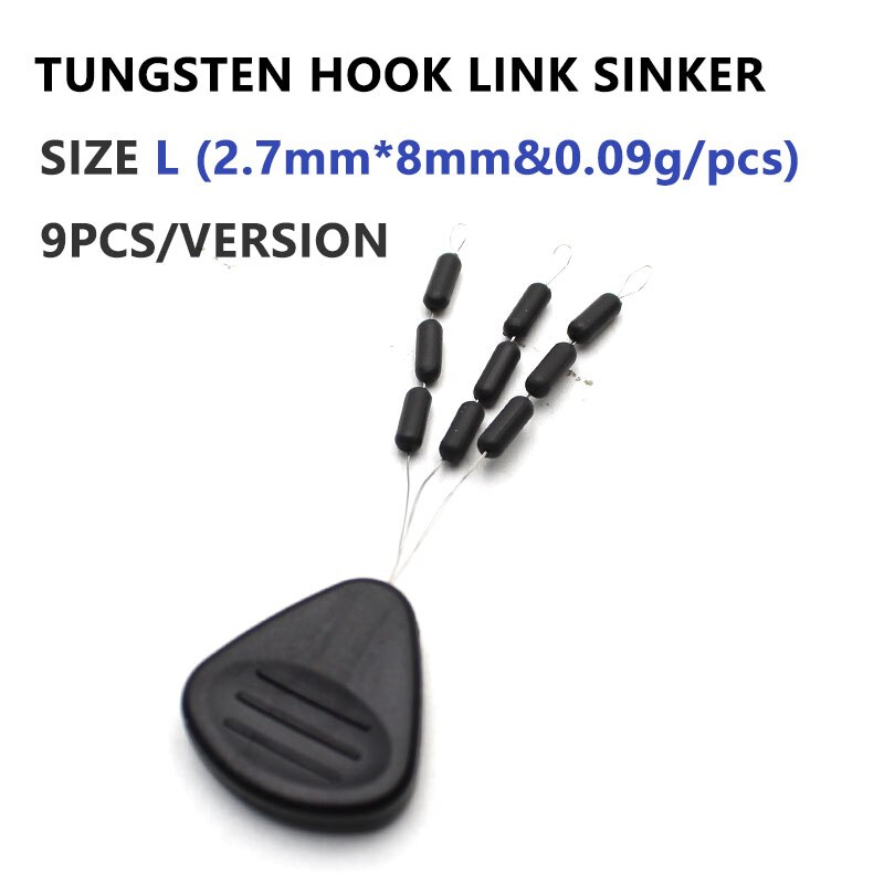 Señuelo de tungsteno para pesca de carpa, accesorio para pesca de carpa, gancho, plomo: L-black