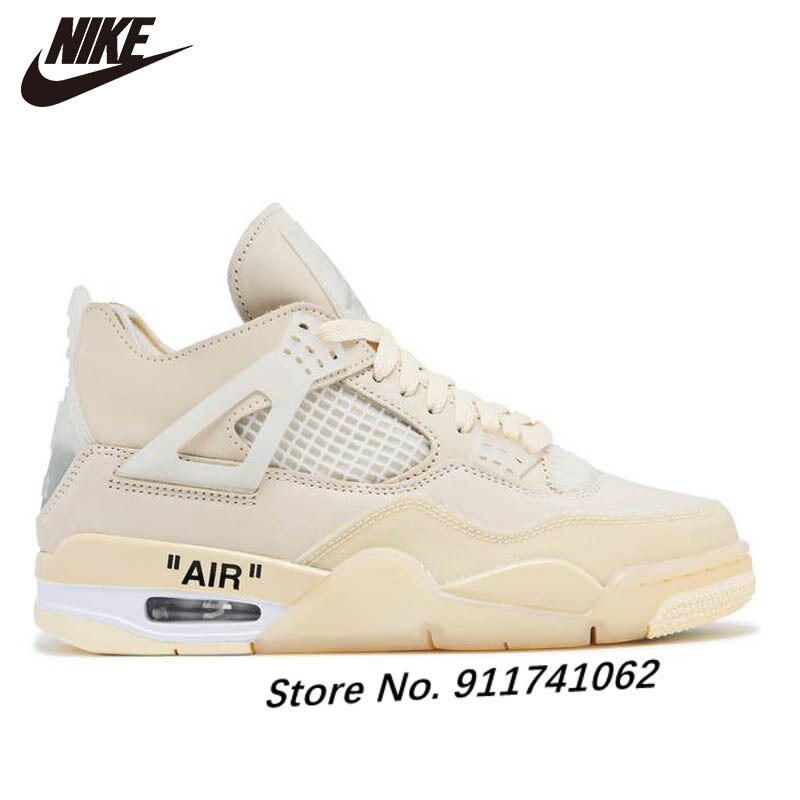 Off White X Air 4-zapatillas de baloncesto Retro para mujer, zapatillas deportivas cómodas populares de , de GUAVA ICE NOIR SAIL