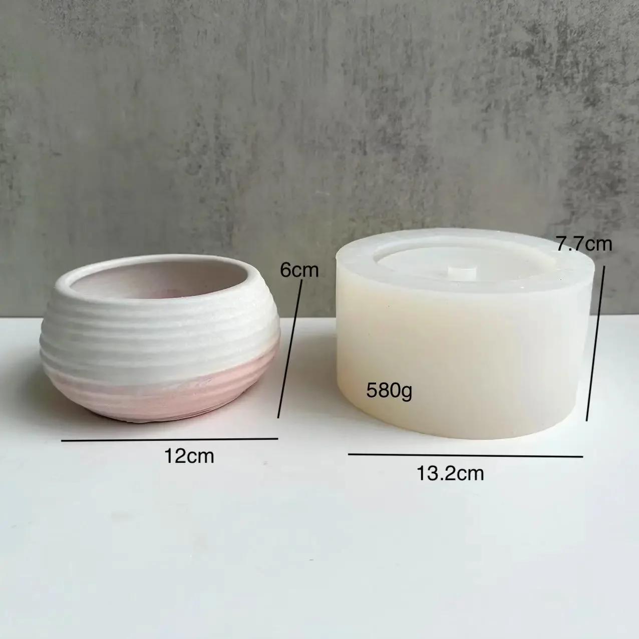 Ronde Bloempotten Siliconen Mal met Gaten Golfplaten Gips Cement MoldVloeibare Siliconen Mal Moldes Silicona Para Macetas: Licht Groen